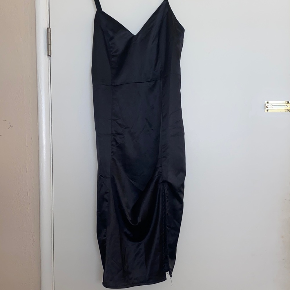 Satin slit dress